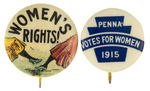 PAIR OF VOTES FOR WOMEN BUTTONS.