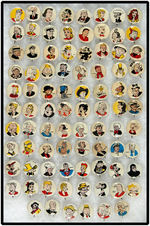 KELLOGG'S PEP COMPLETE COMIC CHARACTER BUTTON SET OF 86 WITH MANY NM TO MINT.