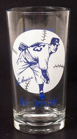 "DON DRYSDALE" 1958 SOUVENIR GLASS.