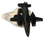 KELLOGG'S CORN FLAKE F-87 SUPER JET PLANE RING WITH AD.