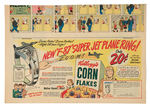 KELLOGG'S CORN FLAKE F-87 SUPER JET PLANE RING WITH AD.