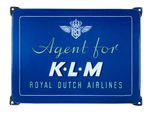 "KLM ROYAL DUTCH AIRLINES" PORCELAIN SIGN.