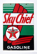 "TEXACO SKY CHIEF GASOLINE" PORCELAIN SIGN.