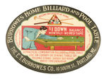 "BURROWES HOME BILLIARD AND POOL TABLE" MIRROR.