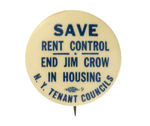 RARE “JIM CROW” HOUSING EQUAL RIGHTS EARLY BUTTON.