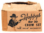 "HOPPY'S BAR 20 CHOW SET FOR GUN TOTIN BUCKAROOS."