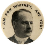 DEMOCRATIC SCARCE 1896 HOPEFUL LAPEL STUD FOR WHITNEY.