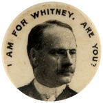 DEMOCRATIC SCARCE 1896 HOPEFUL LAPEL STUD FOR WHITNEY.