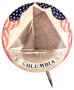 "COLUMBIA" AMERICA'S CUP RARE C. 1896 BUTTON.