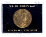 "SEATTLE WORLD'S FAIR OFFICIAL U.S. MEDAL" IN CASE.