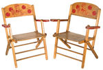 SCARCE "PINKY LEE" PAIR OF CHILD'S WOODEN FOLDING CHAIRS.