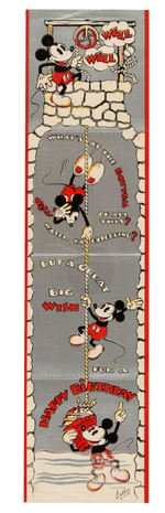MICKEY MOUSE & FRIENDS 1930s BIRTHDAY CARD LOT.