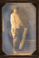 VINTAGE FEMALE ATHLETE PHOTO PAIR.