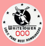 "WHITETOWER" SAMPLE "000" EMPLOYEE BUTTON FROM PHILA. BADGE.