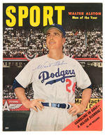 BROOKLYN DODGERS MANAGER WALTER ALSTON AUTOGRAPHED "SPORT" 1956 MAGAZINE.