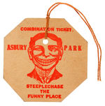 "ASBURY PARK STEEPLECHASE THE FUNNY PLACE" UNPUNCHED DIE-CUT COMBINATION TICKET.