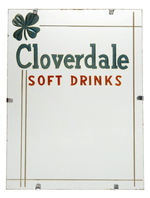 "CLOVERDALE SOFT DRINKS" REVERSE MIRRORED SIGN.