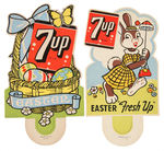 "7UP" EASTER AND ST. PATRICK'S DAY DIE-CUT BOTTLE TOPPERS LOT OF 4.