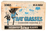 “BATMAN GLASSES” WITH SHIPPING CARTON.