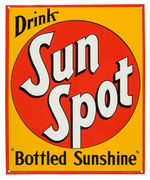 "DRINK SUN SPOT/DRINK AMERICA'S FAVORITE" EMBOSSED TIN LITHO SIGN PAIR.