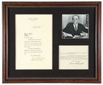 FDR STATIONERY WITH JANUARY 20, 1933 LOUIS HOWE LETTER PLUS FDR RESPONSE CARD.