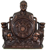FDR/JOHNSON/PERKINS BRONZED WHITE METAL DISPLAY EARLY 1930s.