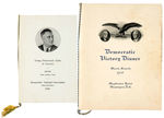 DEMOCRATIC DINNER PROGRAMS 1936 AND 1937 "VICTORY DINNER" ADDRESSED BY FDR.
