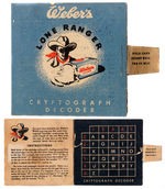 "WEBER'S LONE RANGER CRYPTOGRAPH DECODER."