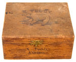 "X-TEDDY" WOODEN CIGAR BOX WITH CHOICE COLOR INNER LABEL.