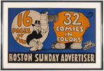 BARNEY GOOGLE & SPARK PLUG "BOSTON SUNDAY ADVERTISER" NEWSPAPER COMIC SECTION FRAMED SIGN.