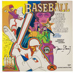 JAMES STEWART SIGNED "PROFESSIONAL BASEBALL - THE FIRST 100 YEARS" RECORD ALBUM.