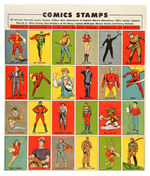 CAPTAIN MARVEL/FAWCETT CHARACTERS “COMIC STAMPS” SHEET.