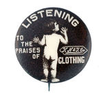 NAKED BOY EARLY CLOTHING AD BUTTON.