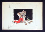 POGO CREATOR WALT KELLY ORIGINAL CHRISTMAS CARD ART.