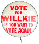 SCARCE WILLKIE 1.25" SLOGAN.