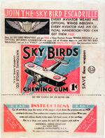 "SKY BIRDS" GUM CARD WRAPPER.