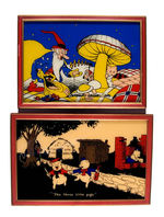 "LULABY LAND/THREE LITTLE PIGS" RELIANCE ART GLASS PICTURES.