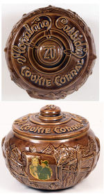 "HOPALONG CASSIDY COOKIE CORRAL" CERAMIC COOKIE JAR.