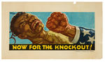 WWII "NOW FOR THE KNOCKOUT!" GRAPHIC GAS STATION WINDOW POSTER.