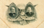 MCKINLEY AND HOBART 1896 JUGATE LARGE HANDKERCHIEF.