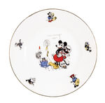 PAIR OF MICKEY AND MINNIE BAVARIAN CHINA PLATES IN RARE 6" SIZE.