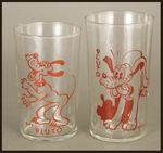 "PLUTO" DAIRY PROMOTION GLASSES.