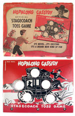 "HOPALONG CASSIDY OFFICIAL STAGECOACH TOSS GAME" AND BOX.