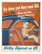 WWII "ALCOA AL OUR ARMY AND NAVY NEED GAS" ALCOA ALUMINUM PLANT POSTER.