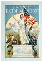 "HARPER'S PICTORIAL HISTORY OF THE WAR WITH SPAIN" STORE POSTER WITH SUPERB GRAPHICS.