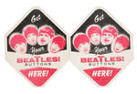 "BEATLES BUTTONS" CELLO PACK LOT PLUS VENDING MACHINE INSERT PAPERS.