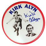 "KIRK ALYN" SUPERMAN PORTRAYER AUTOGRAPHED BUTTON.