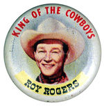"ROY ROGERS" COLOR PORTRAIT BUTTON  HAKE BOOK PLATE EXAMPLE.