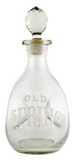 "OLD SPRING WHISKEY" GLASS DISPLAY DECANTER.