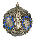 "STERLING" AND ENAMEL "1902 CENTURY ONE" MEDALLION.